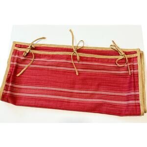 RALPH LAUREN Seychelles San Luca Red Cotton Jute Trim 1x Stripe Pillow King Sham